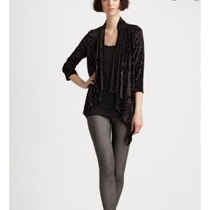 Alice + Olivia Mariona Velvet Drape Front Cardigan